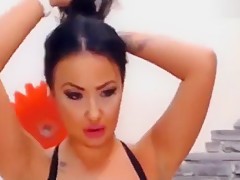 SabrinaXXX sucking rubber dick
