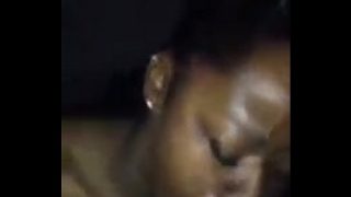 While giving good sloppy blowjob Trinidad And Tobago Ebony Smallie gags
