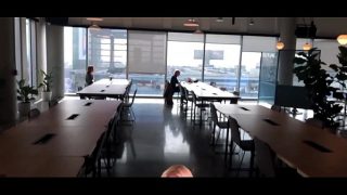 Blonde girl touches herself AR VR iPhone Augmented Reality Hologram